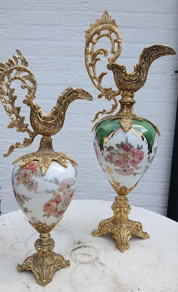 Sierkruiken Napoleon III stijl, Ophalen, Wit
