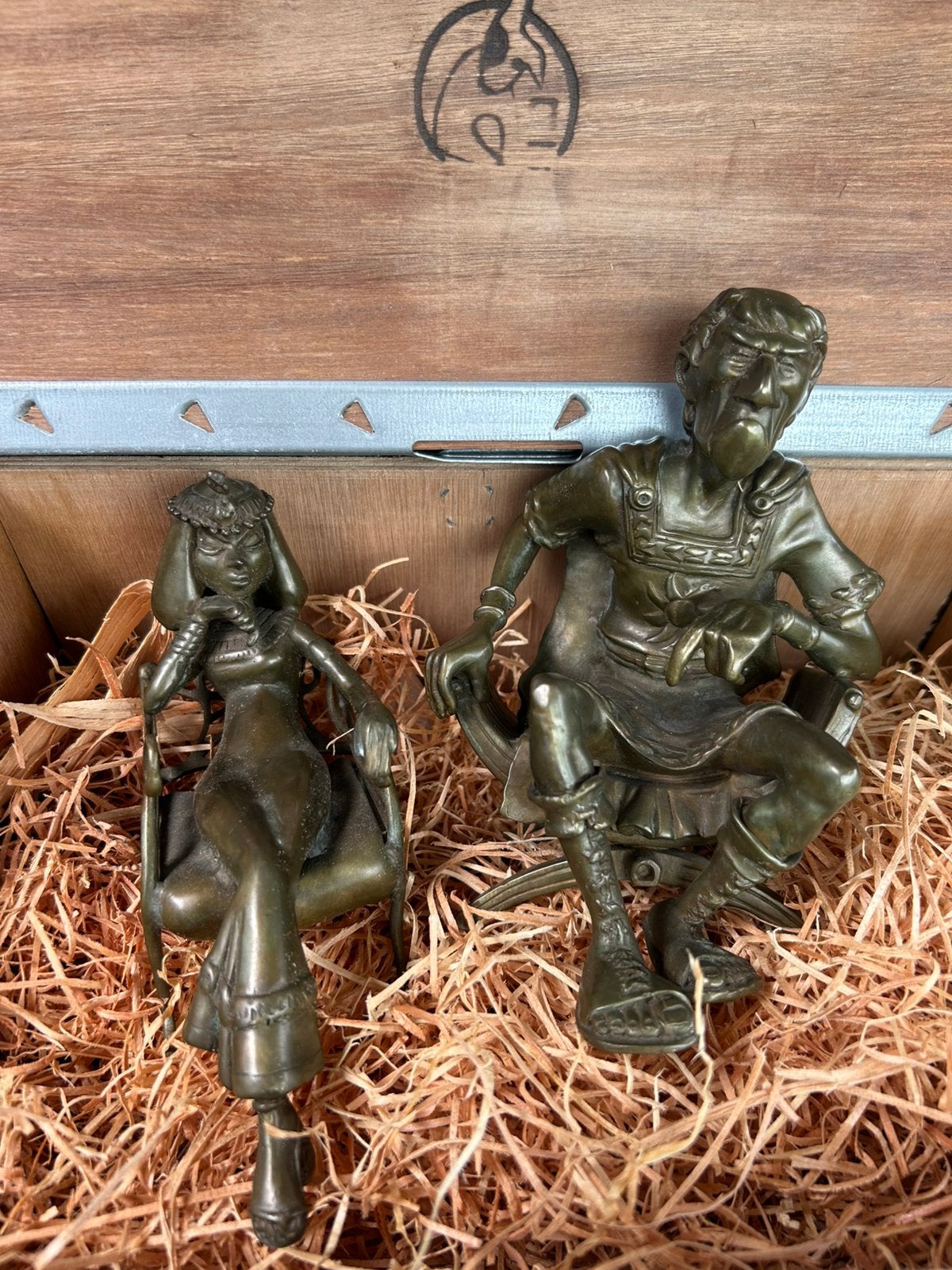 Bronze César et Cléopâtre avec certificat et boîte d’origine, Enlèvement, Bronze