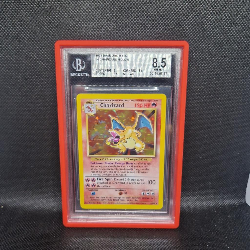 Charizard Holo Base Unlimited BGS 8.5, Ophalen of Verzenden