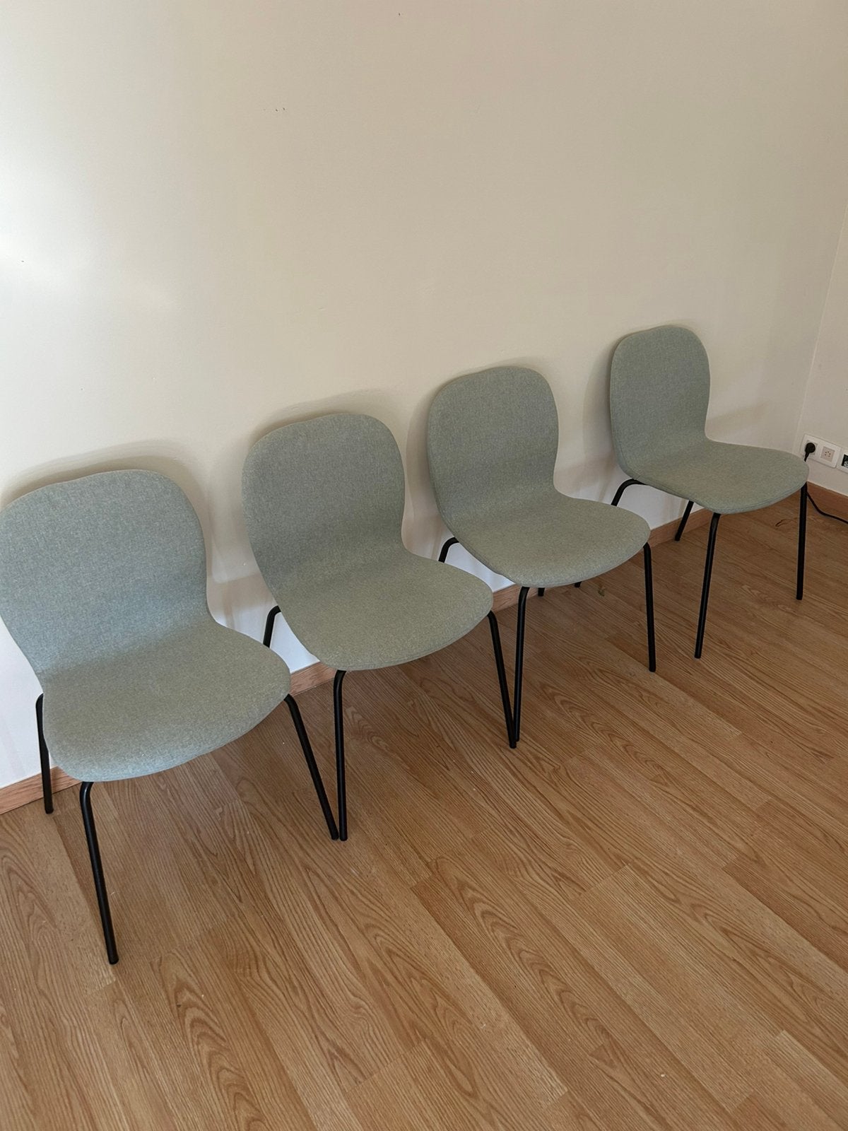 Lot de 4 chaises ikea vert eau skalsta, Autres couleurs, Comme neuf, Enlèvement, Scandinave