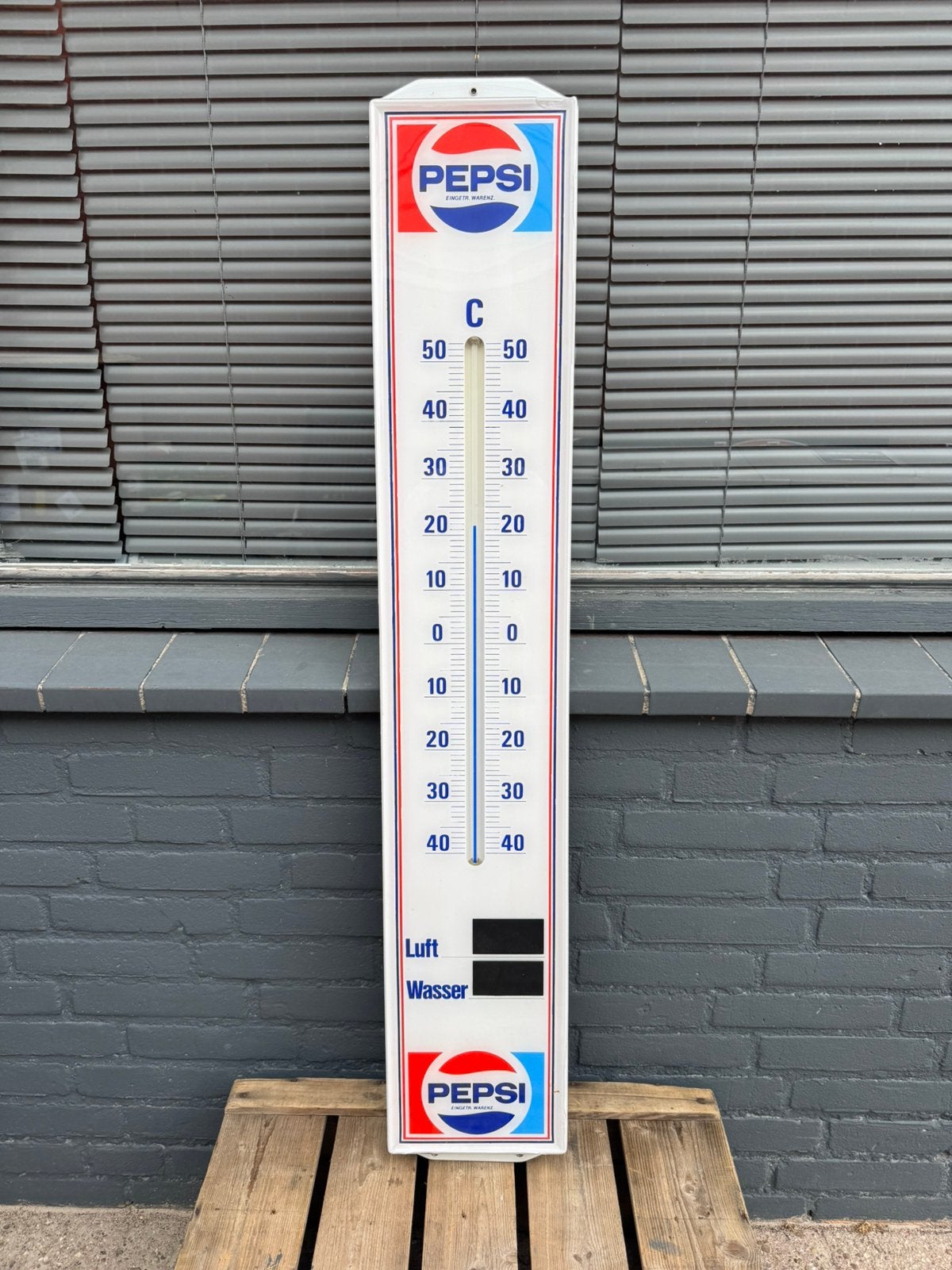 Grote Pepsi Cola reclame thermometer, Verzamelen, Ophalen, Gebruikt, Reclamebord