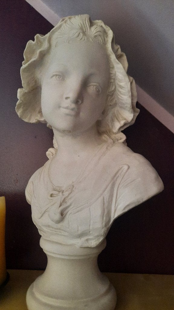 buste van meisje, Antiek en Kunst, Ophalen, Buste, Wit, Overige materialen