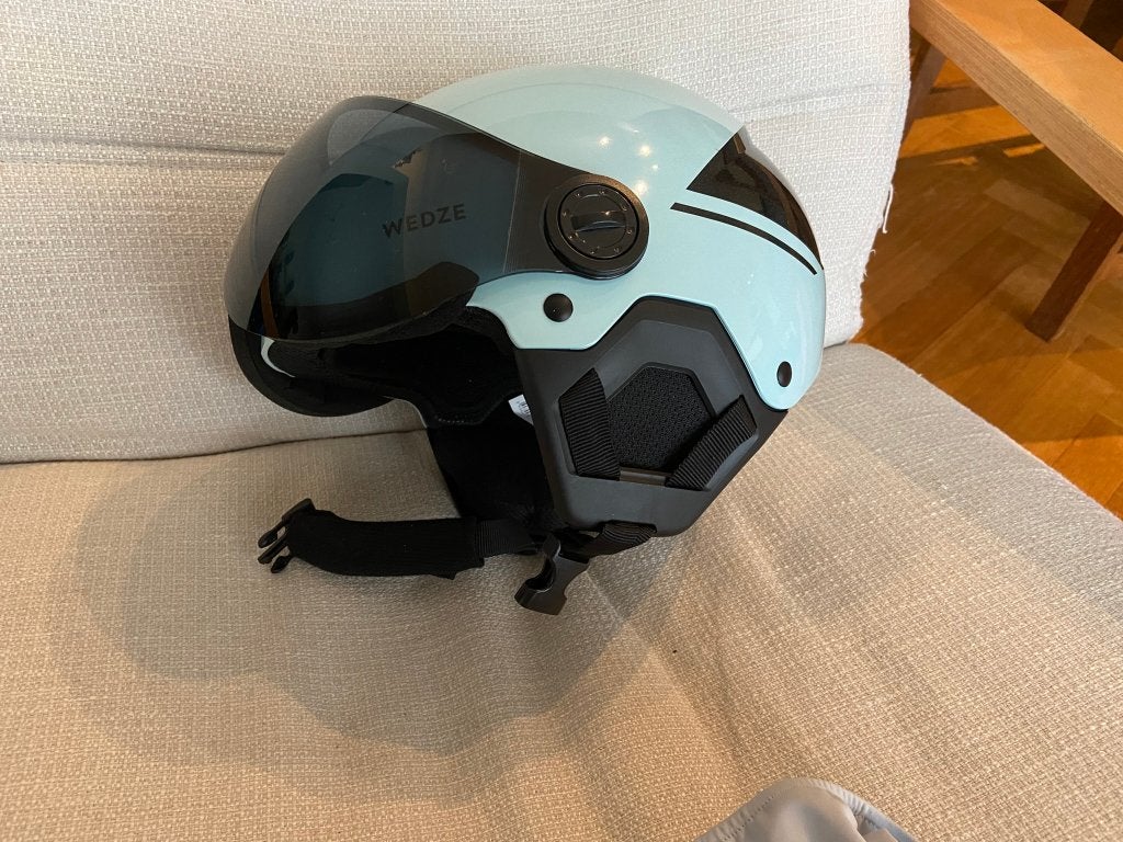 Casque de ski enfant bleu glacier Decathlon WEDZE / Taille S, Sports & Fitness, Autres marques, Comme neuf, Enlèvement, Autres types