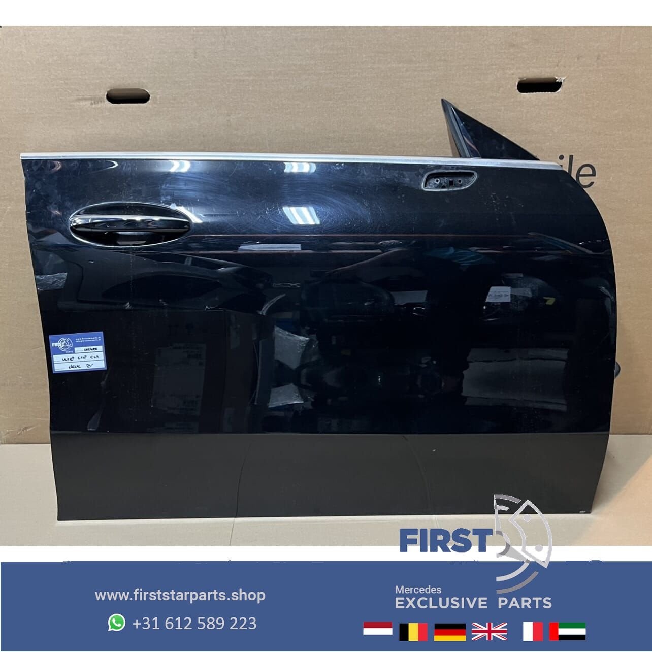 W118 C118 X118 CLA DEUR PORTIER ZWART COMPLEET RECHTSVOOR Me, Gebruikt, -, Deur, Ophalen of Verzenden