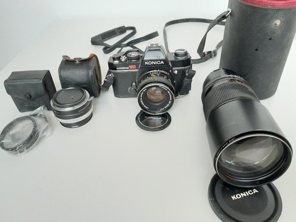 KONICA TC Argentic met 300 mm telelens, Audio, Tv en Foto, Fotocamera's Analoog, Gebruikt, Spiegelreflex, Konica, Ophalen