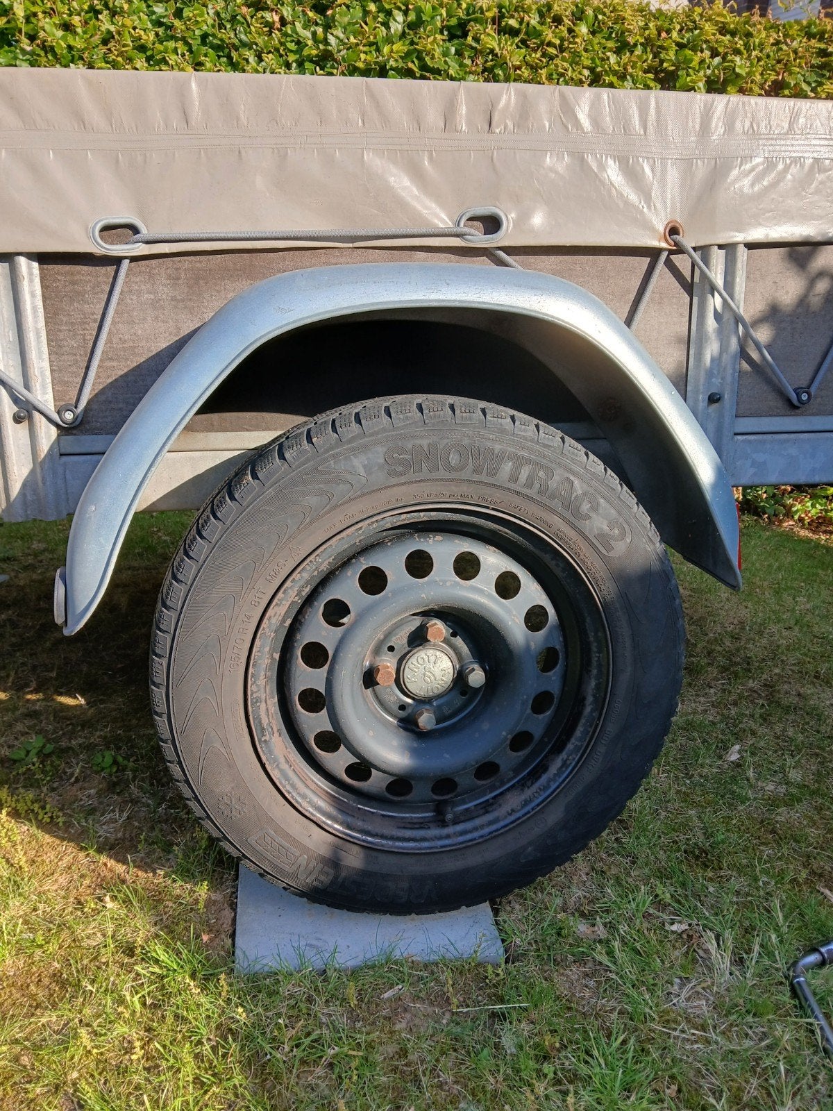 Paar wielen voor aanhangwagen, Ophalen, Gebruikt