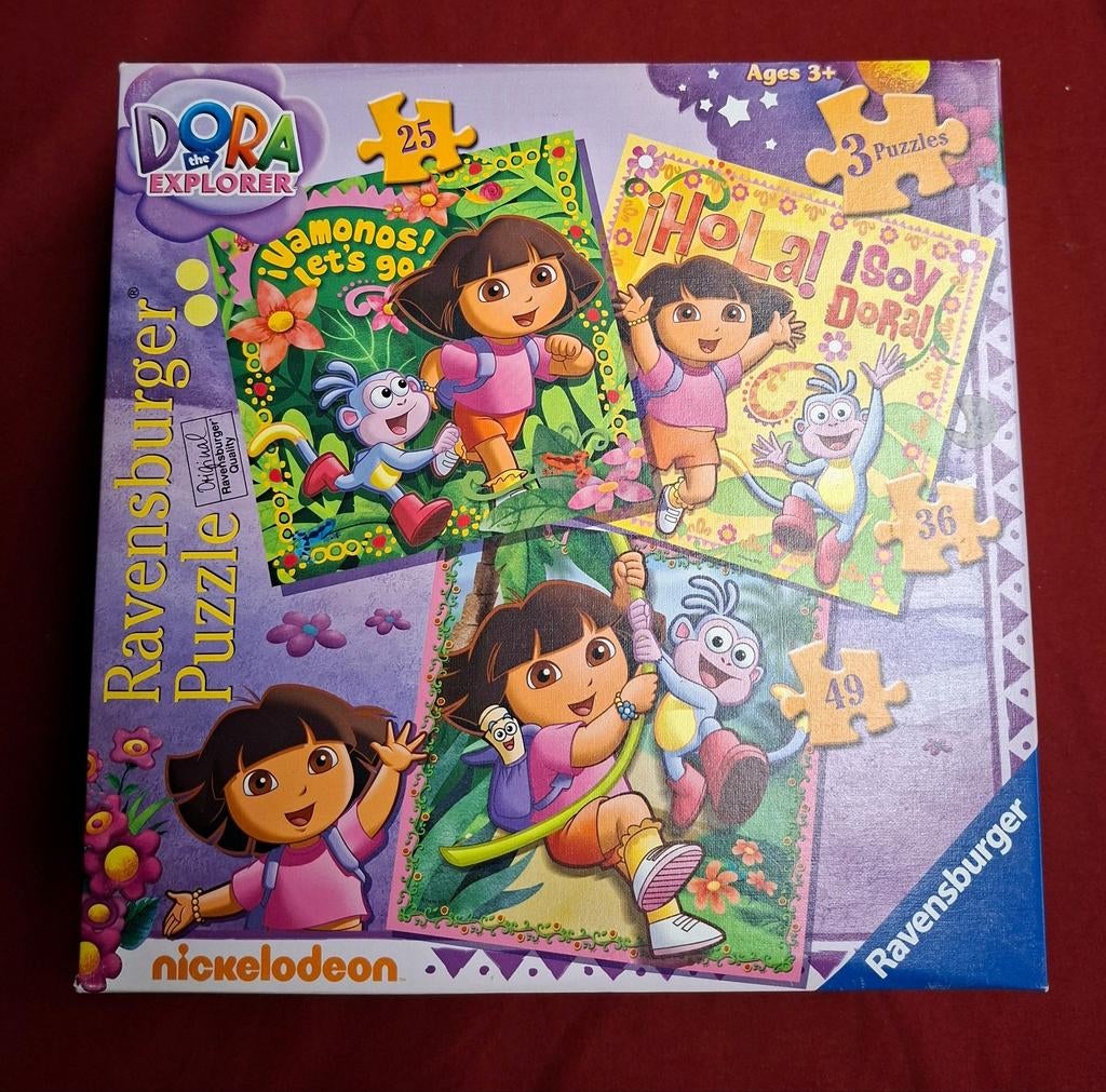 Puzzel : dora the explorer ( 3 in 1 ) / nickelodeon, Kinderen en Baby's, Speelgoed | Kinderpuzzels, Ophalen of Verzenden