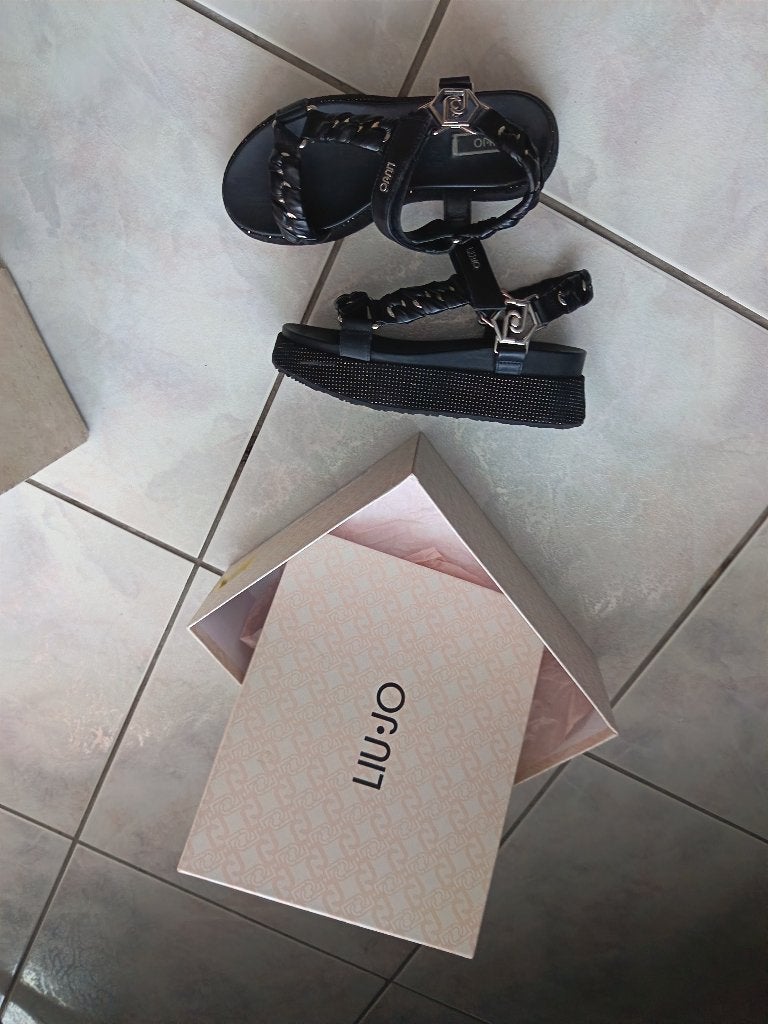 LIU JO 38 ZWARTE SANDALEN, Kleding | Dames, Liu Jo, Zwart, Zo goed als nieuw, Sandalen of Muiltjes
