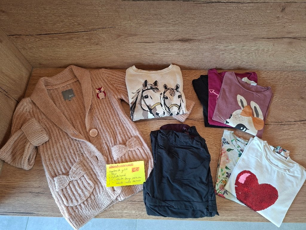 Pakket kledij meisjes maat 122 - 128, Ophalen, Gebruikt, Maat 128