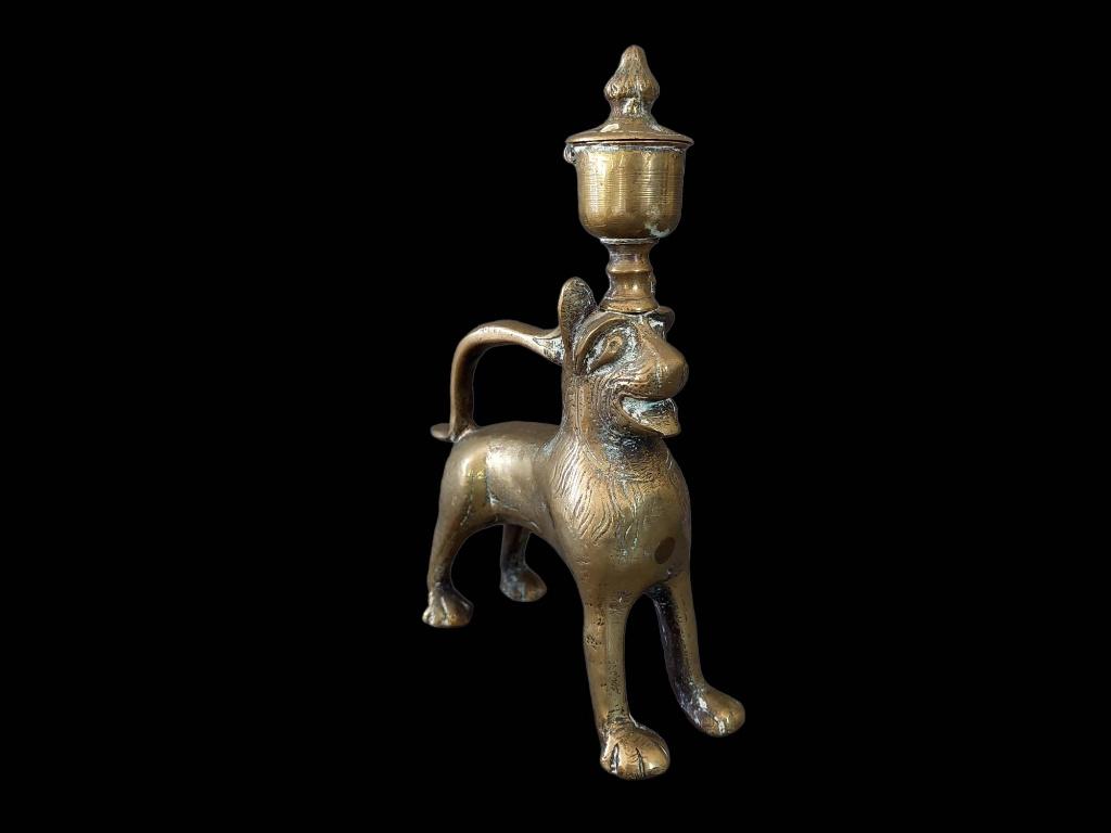 antieke bronzen wierookhouder voor Duitse leeuwen van 18 cm, Antiek en Kunst, Ophalen