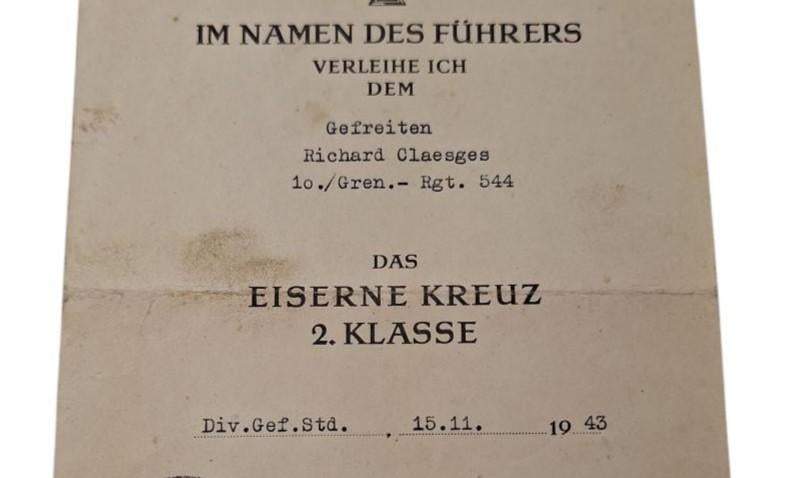 duitse ww2 document in gebruikte staat, Ophalen of Verzenden