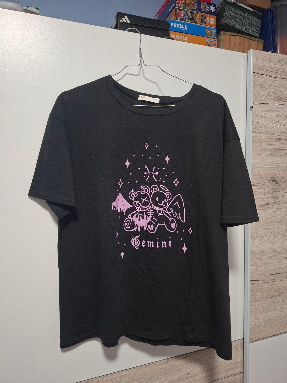 T-shirt avec imprimé, Kleding | Dames, T-shirts, Ophalen, Zwart, Zo goed als nieuw, Korte mouw