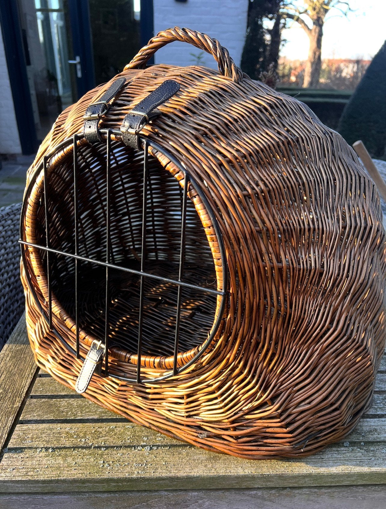 Mooie transportmand of slaapmand voor kat of kleine hond, Dieren en Toebehoren, Kattenmanden, Ophalen, Zo goed als nieuw, Riet