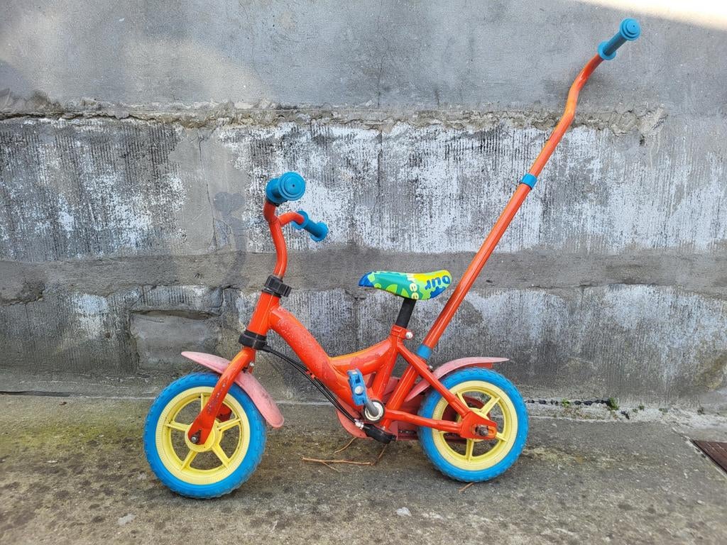 Fiets om te leren fietsen met steun voor begeleider, Fietsen en Brommers, Fietsen | Kinderfietsjes, Ophalen, Gebruikt