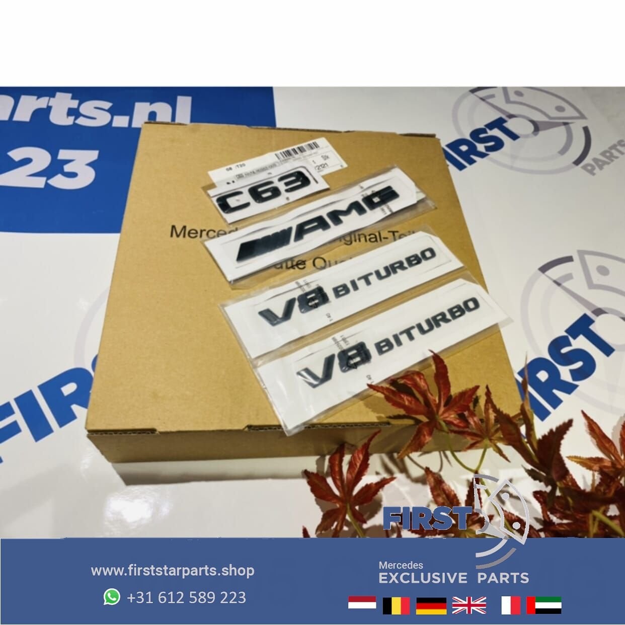 W204 W205 C205 C63 AMG LOGO SET ZWART EMBLEMEN Mercedes C 63, Gebruikt, -, Ophalen of Verzenden, -