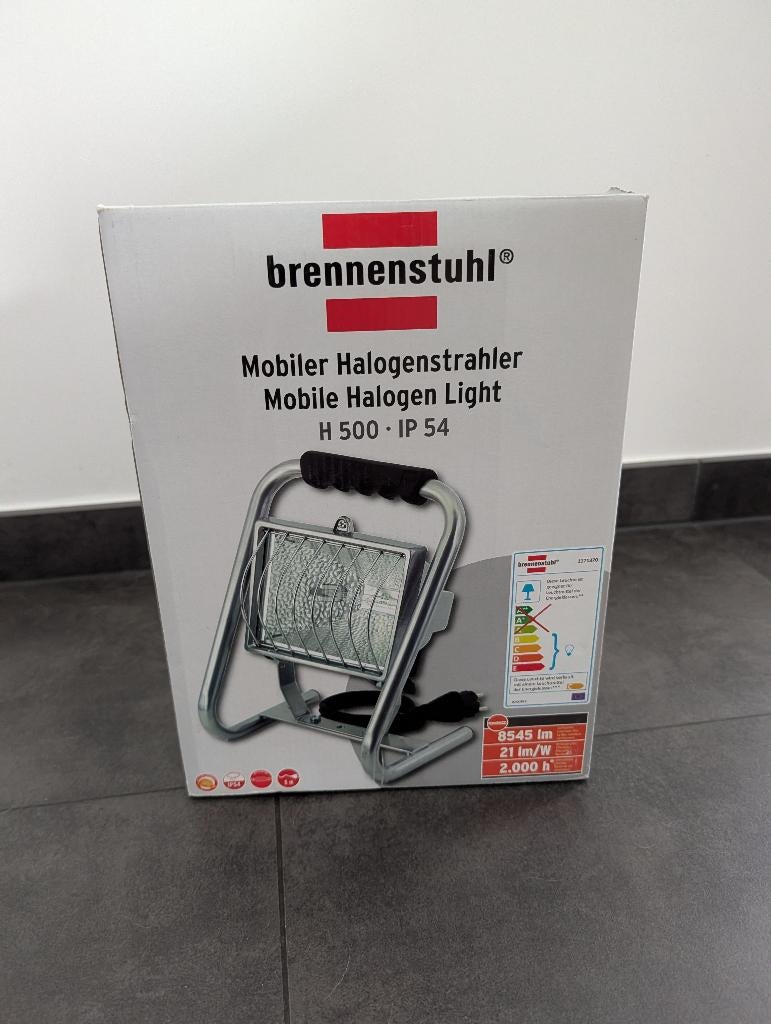 2 Mobiele Halogeenstralers – IP54 – NIEUW in doos, Bricolage & Construction, Éclairage de chantier, Neuf, Lampe avec luminaire