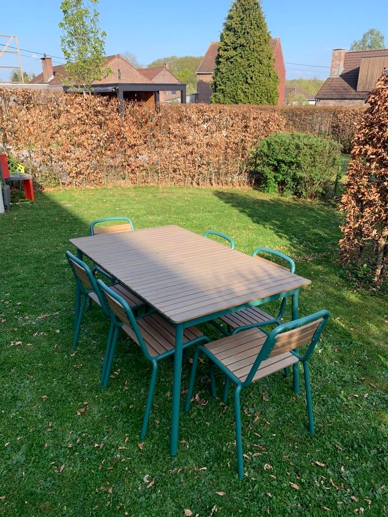 Stijlvolle tuinset Maisons du Monde met 6 stoelen, Ophalen, Zo goed als nieuw, Tuinset