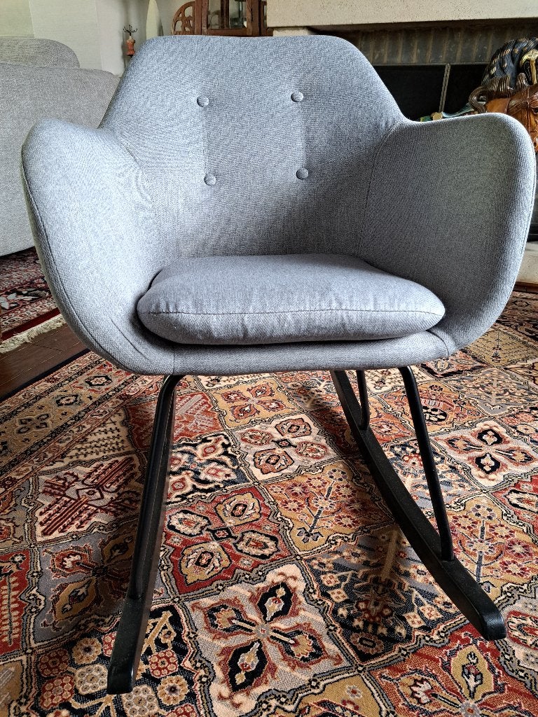Fauteuil d'apoint gris a bascule, Maison & Meubles, Moins de 75 cm, Enlèvement, Utilisé, 50 à 75 cm