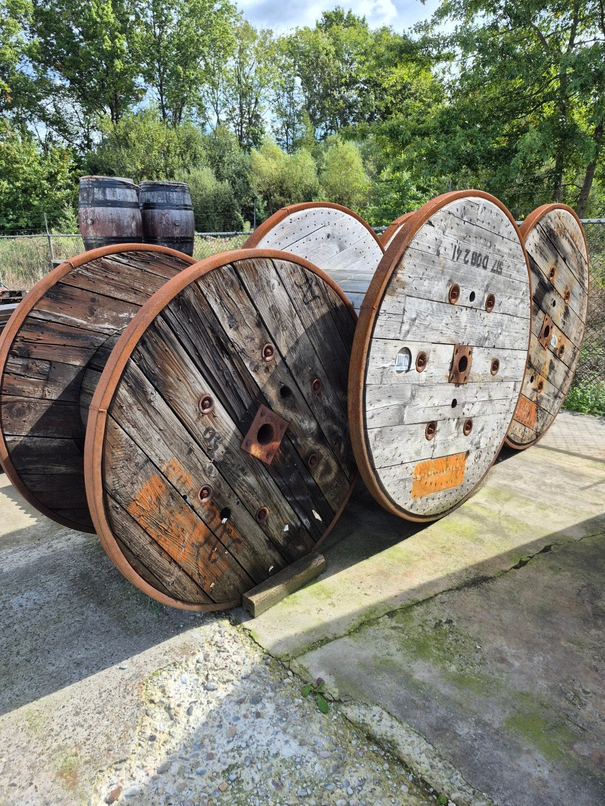 Haspel - bobijn, Enlèvement, Utilisé, Rond, Bois
