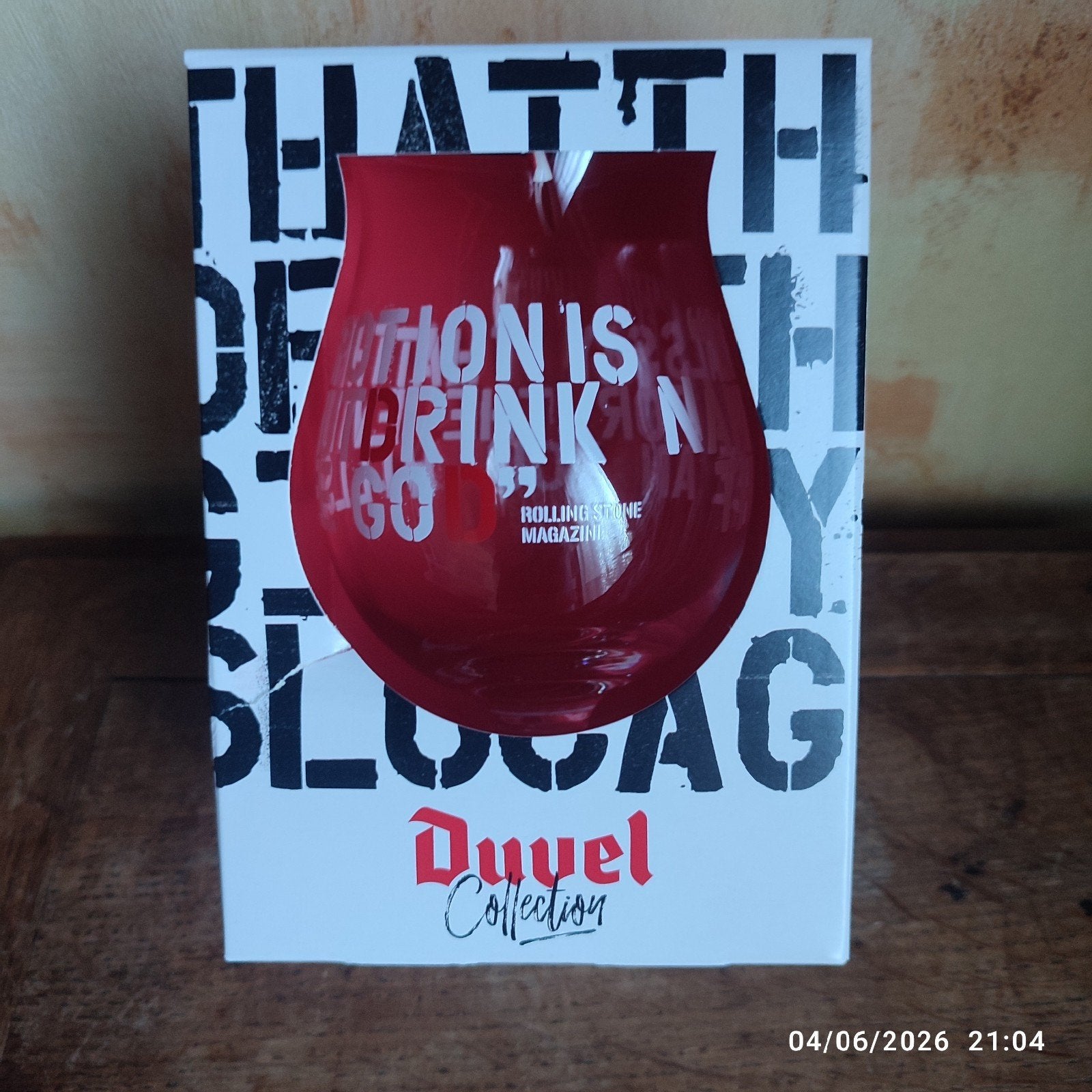Verre DUVEL Rolling Stone Magazine ., Enlèvement ou Envoi, Neuf, Verre ou Verres, Duvel