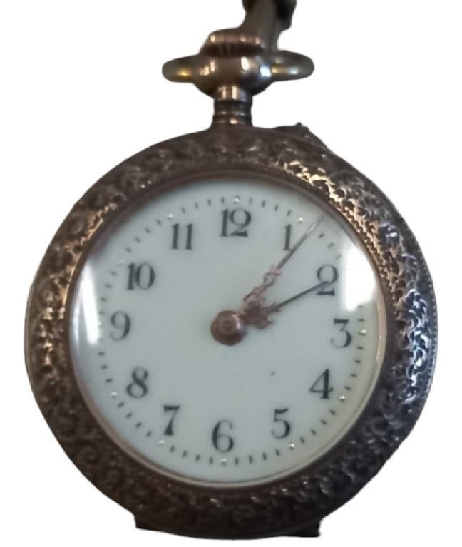 dameszakhorloge in zilver., Antiek en Kunst, Ophalen of Verzenden