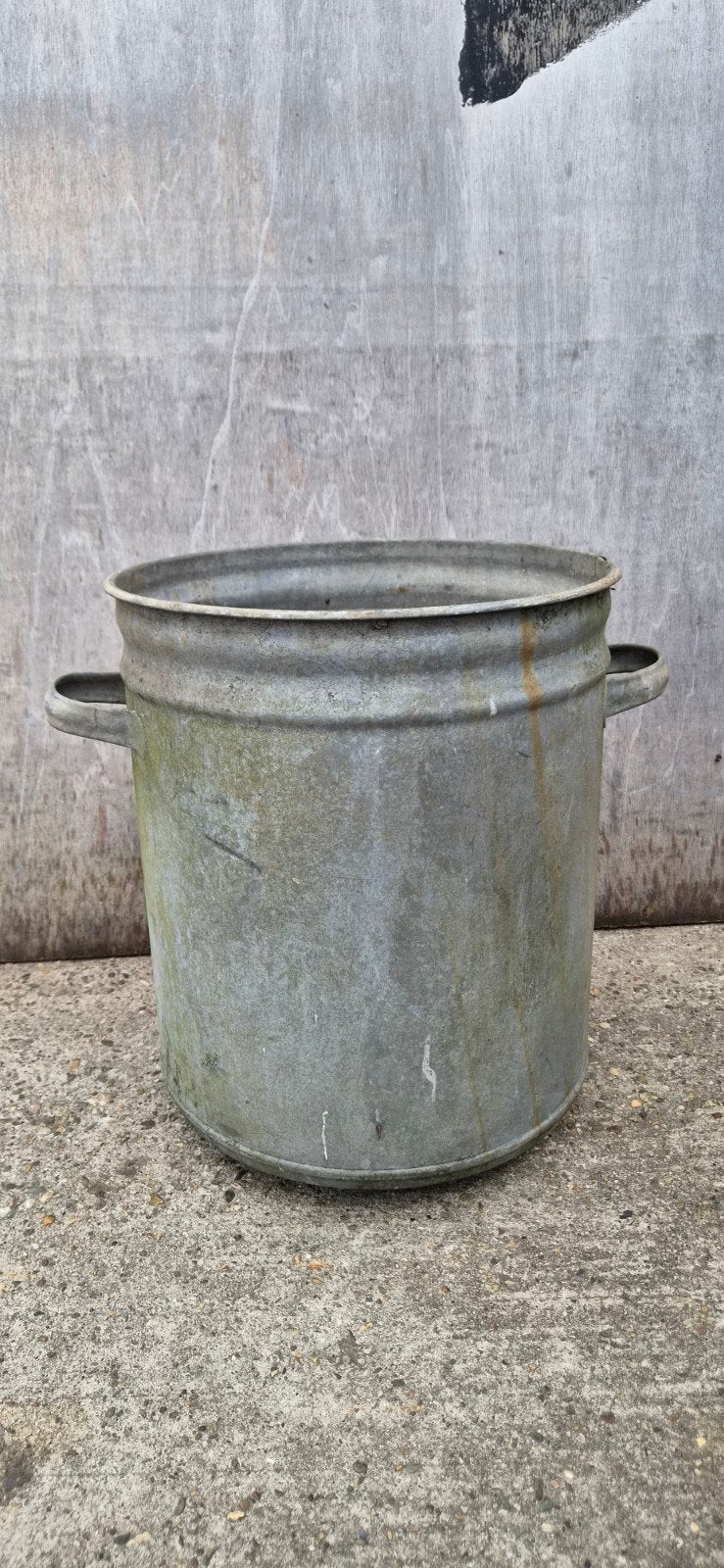 Oude zinken kuip met handgrepen 43 cm, Ophalen, ., ., Tuin