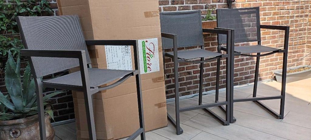 terrasstoelen, Tuin en Terras, Ophalen, Gebruikt, Aluminium