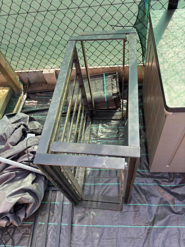 4 delig loungeset met kussen, Enlèvement, Utilisé, Aluminium