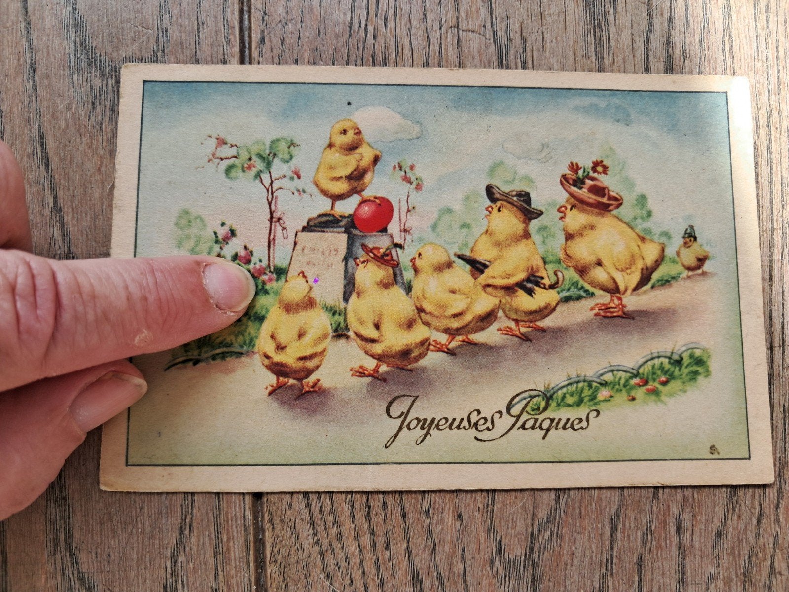 Retro beschreven paaskaartje, Ophalen of Verzenden