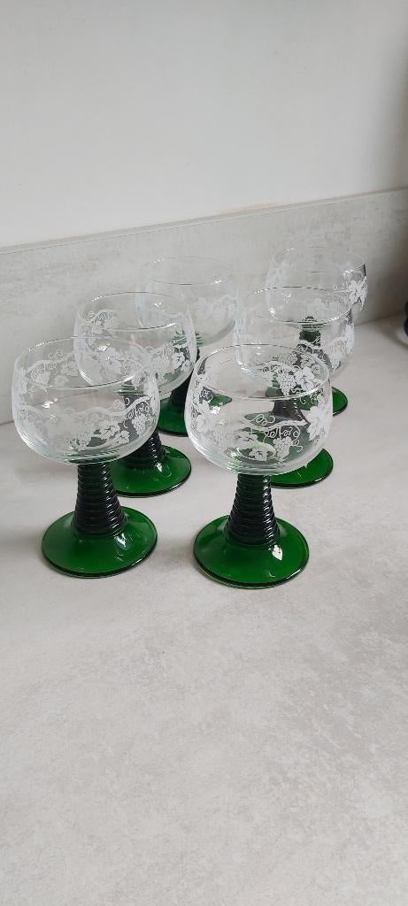 Wijnglazen Moezel/Duitsland 6, Verzamelen, Glas en Drinkglazen, Ophalen, Gebruikt