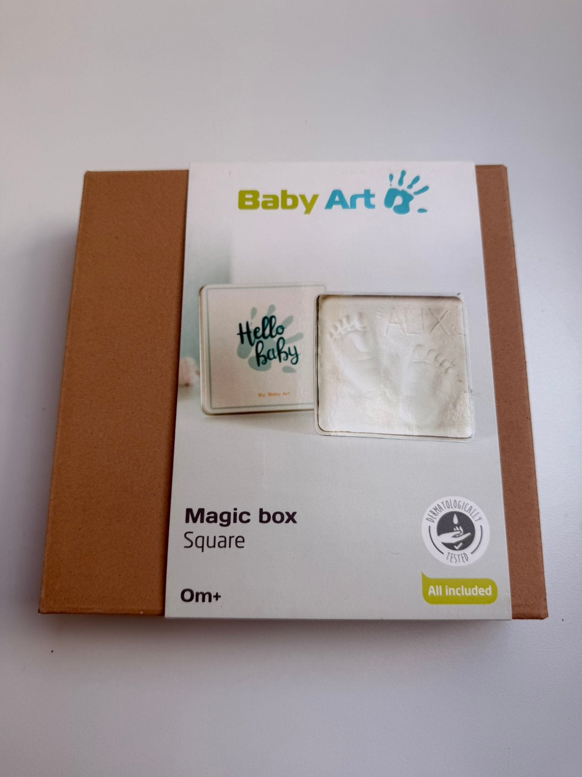 Baby Art Magic Box Square – hand- en voetafdruk baby, Enfants & Bébés, Enlèvement ou Envoi, Comme neuf