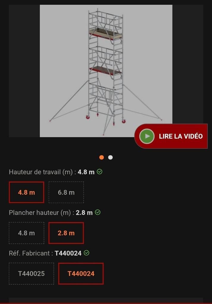 Échafaudage Altrex, Bricolage & Construction, Enlèvement, Comme neuf, Échafaudage fixe ou roulant, 2 à 5 mètres