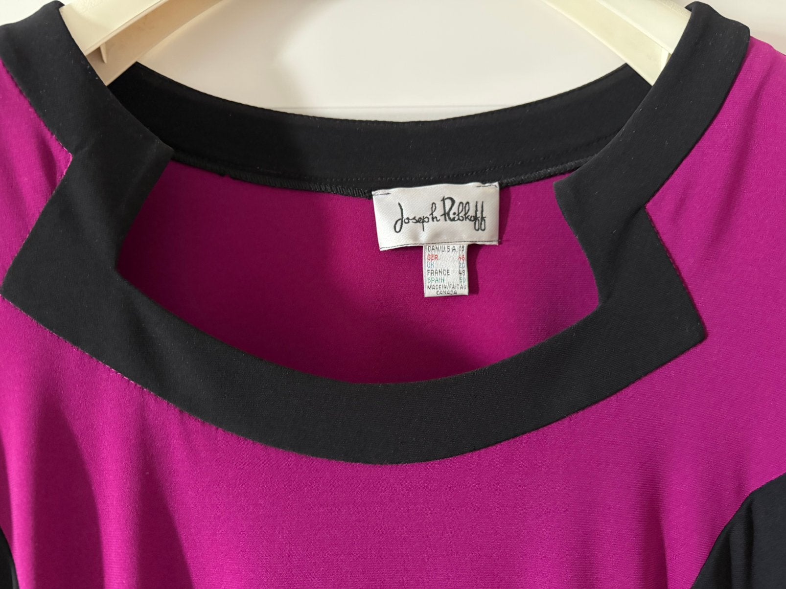 Te koop Paars/zwart feestelijk kleedje maat 46, Enlèvement, Comme neuf, Violet, Robe