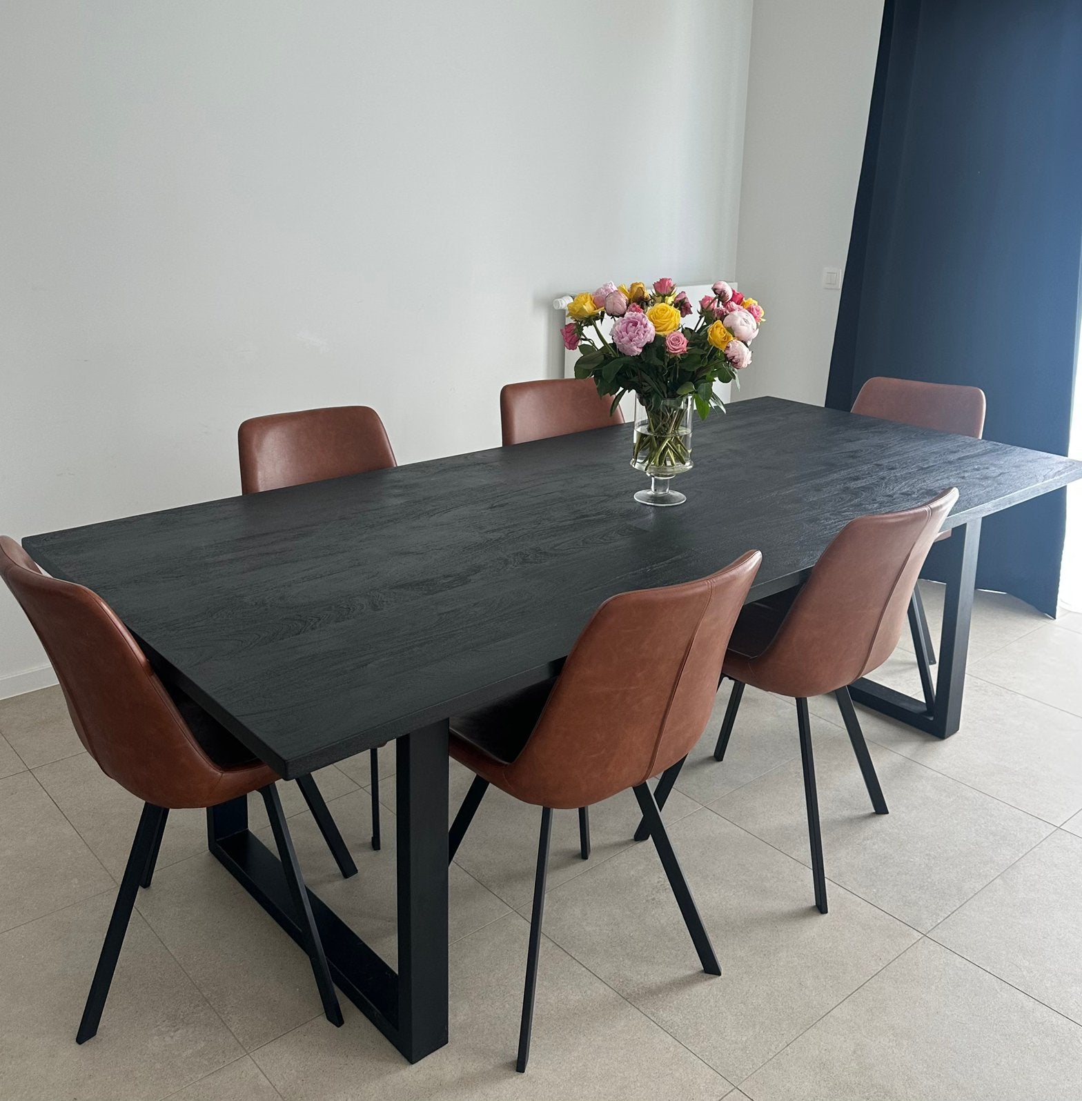 Massief acaciahouten eettafel - 240 x 110 cm, Huis en Inrichting, Tafels | Eettafels, Ophalen, Zo goed als nieuw