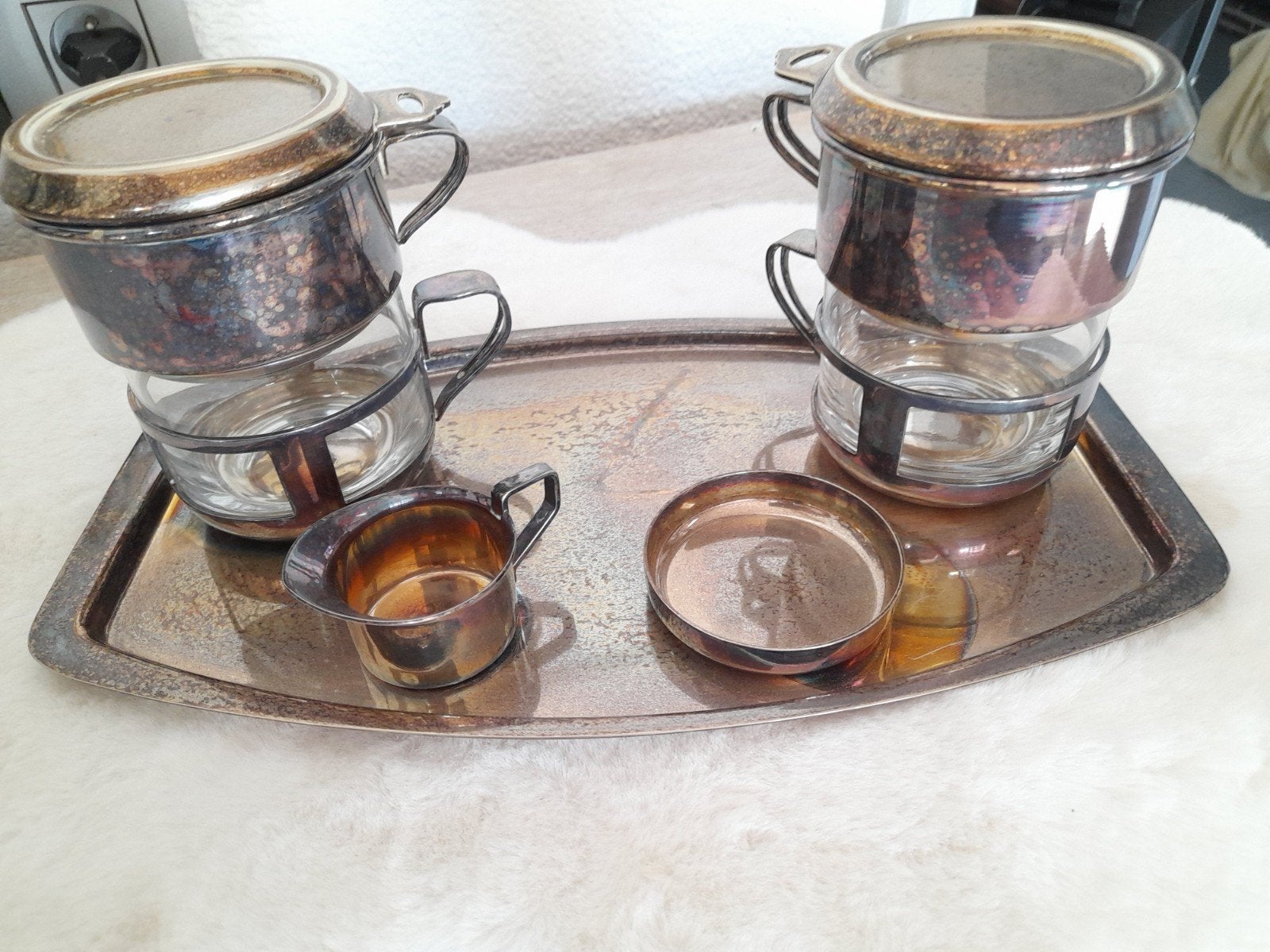wiskermann plateau 2 x koffie melk en suiker, Enlèvement, Argent