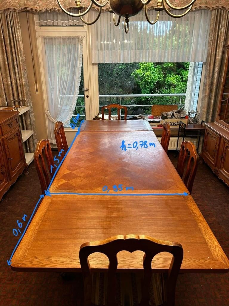 Table extensible, 150 à 200 cm, Cinq personnes ou plus, Klassiek, Comme neuf