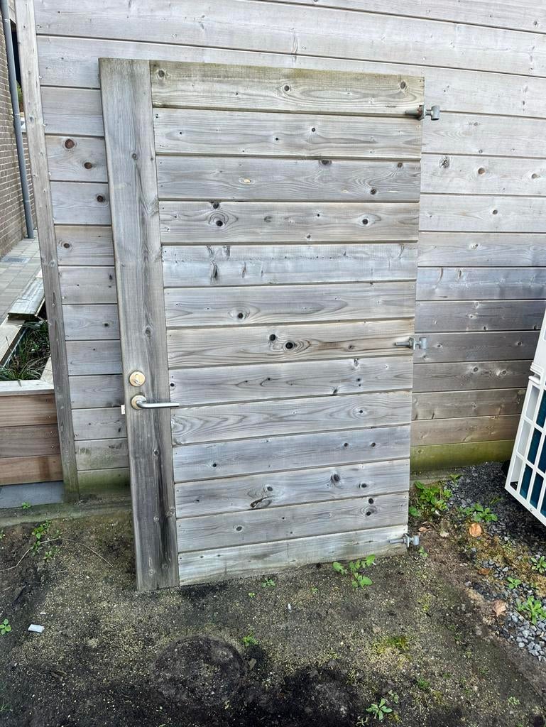 Zware tuindeur., Tuin en Terras, Ophalen, Gebruikt, Hout, Overige typen