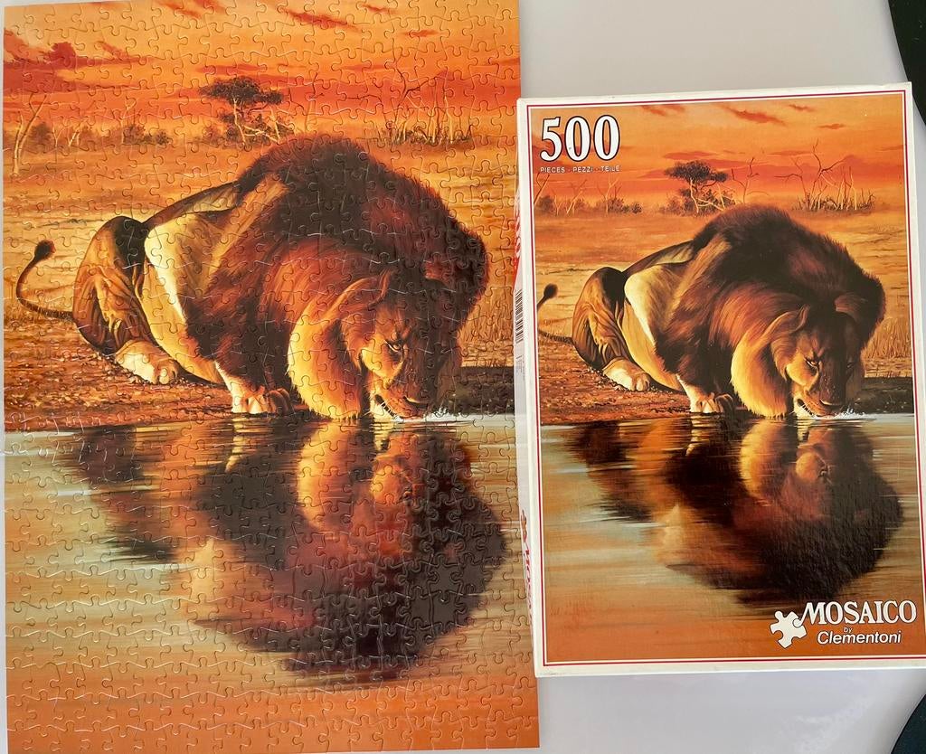 Mooie puzzle met leeuw van Mosaico by Clementoni, Kinderen en Baby's, Ophalen of Verzenden, Meer dan 50 stukjes, Zo goed als nieuw