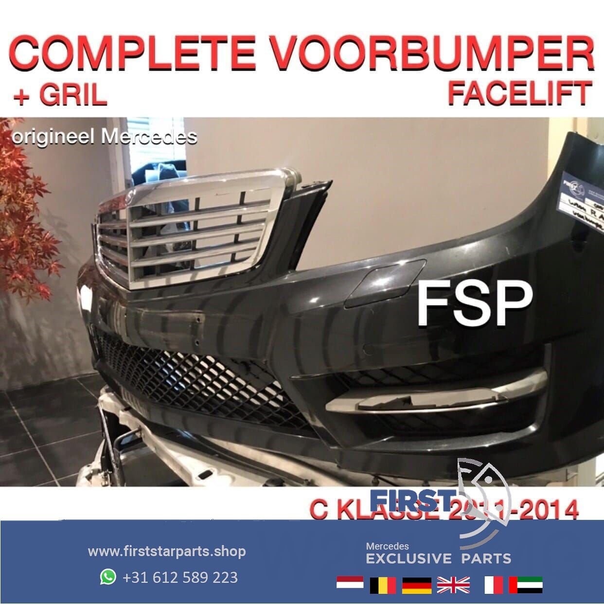 W204 C204 Mercedes C Klasse FACELIFT AMG VOORBUMPER COMPLEET, Utilisé, -, Avant, -