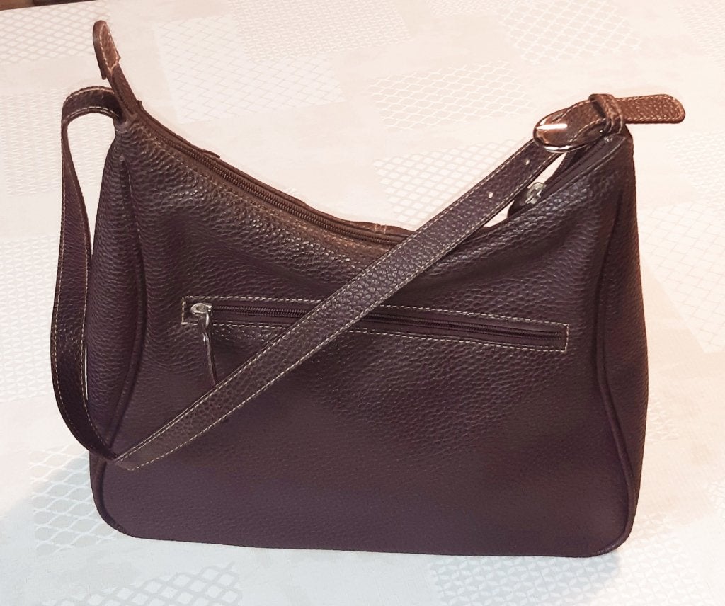 Bruine handtas Laurent David, Handtassen en Accessoires, Tassen | Damestassen, Ophalen, Zo goed als nieuw, Bruin, Handtas
