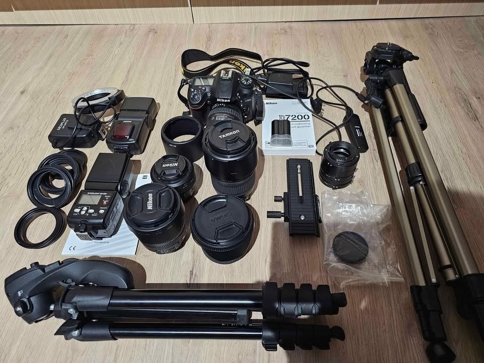 nikon d7200 met veel accessoires te koop, Ophalen, Spiegelreflex, Beeldstabilisatie, Cameratas