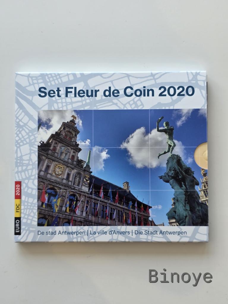 Set euro Belgique 2020 Anvers FDC + 2 x 2,5€, Ophalen of Verzenden, België, Setje, Goud
