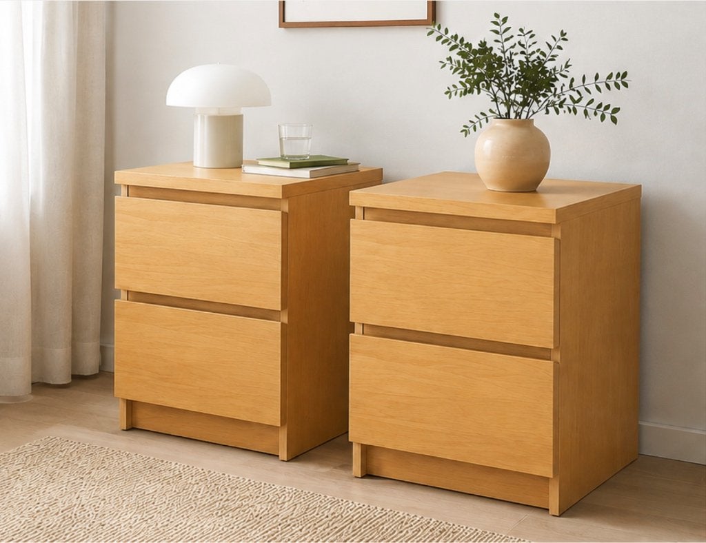 Ikea Malm 2x  nachtkastjes 2 lades, Huis en Inrichting, Ophalen, Gebruikt, 55 tot 70 cm, 45 tot 65 cm