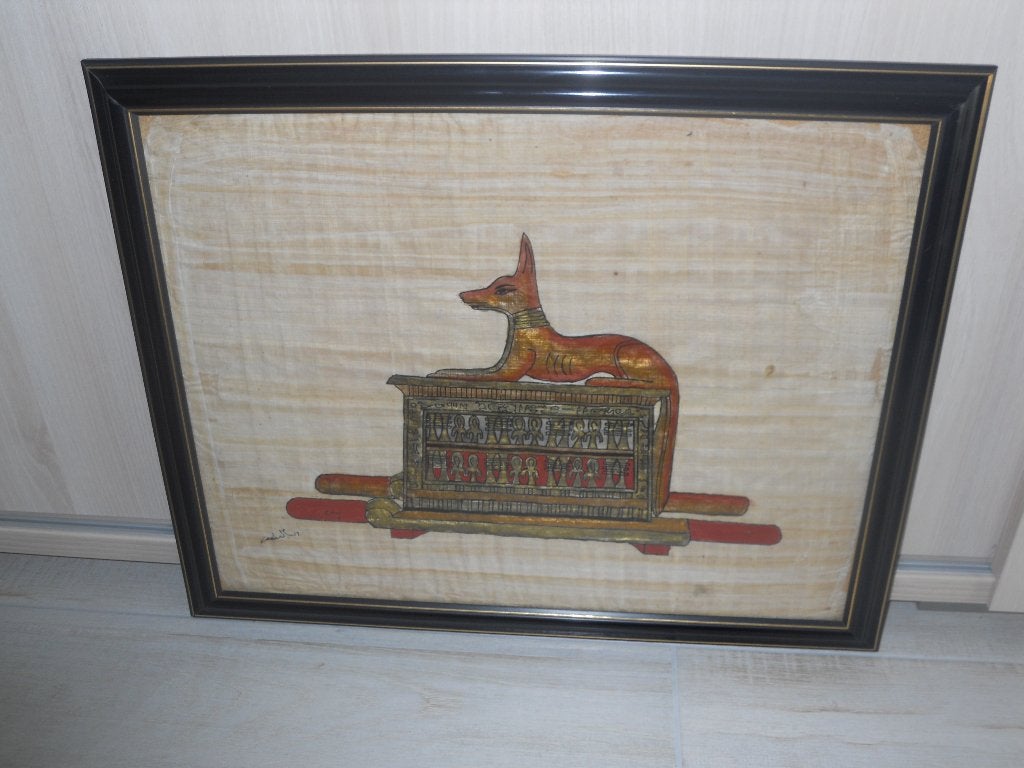 Papyrus égyptien, Objet de décoration, Comme neuf, Enlèvement, Verre
