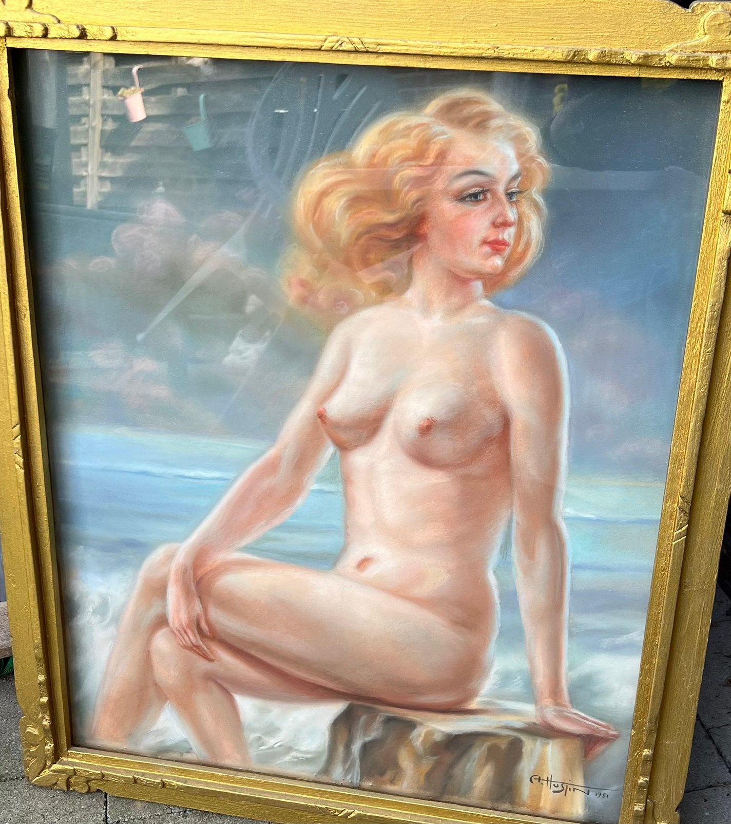 Te koop vintage scilderij, Enlèvement, Vintage