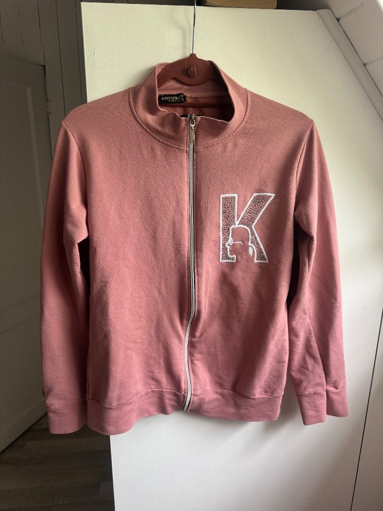 Roze vintage zipper veste, Enlèvement ou Envoi, Comme neuf, Taille 36 (S), Rose