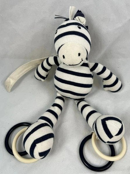 Hochet en peluche en forme de zèbre Jellycat Zoot, Jellycat, Overige karakters, Noir, Comme neuf