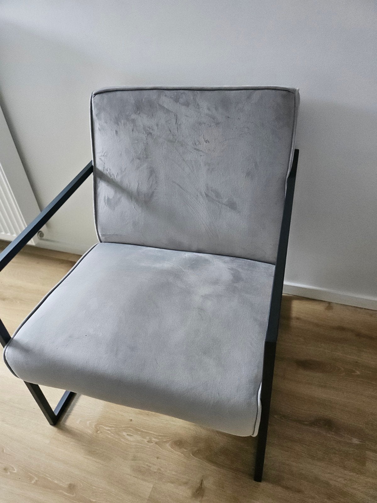 Fauteuil siege chaise design gris noir métal comme neuf, Enlèvement, Gris, Métal