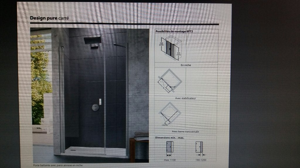 Paroi de douche 121 cm (119-122) en niche NEUVE, Maison & Meubles, Enlèvement, Neuf