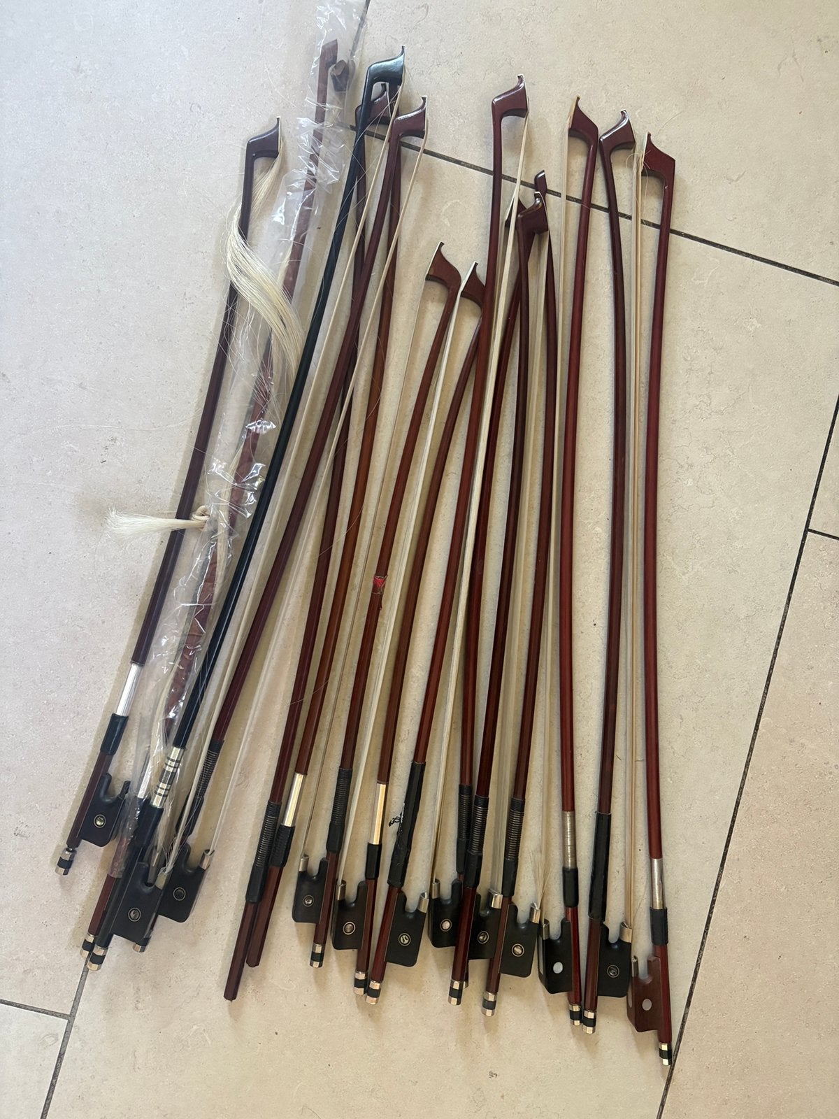 15 strijkstokken voor cello in alle maten, Muziek en Instrumenten, Ophalen of Verzenden, Gebruikt